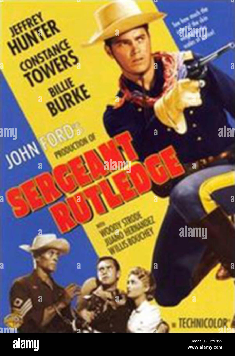 Sergeant Rutledge ist ein US-amerikanischer Western-Film (1960) von John Ford. Der Film zeigt die Geschichte eines schwarzen Kavallerie-Sergeants im Amerikanischen Bürgerkrieg und seinen Kampf für Gerechtigkeit und Ehre. Stockfoto