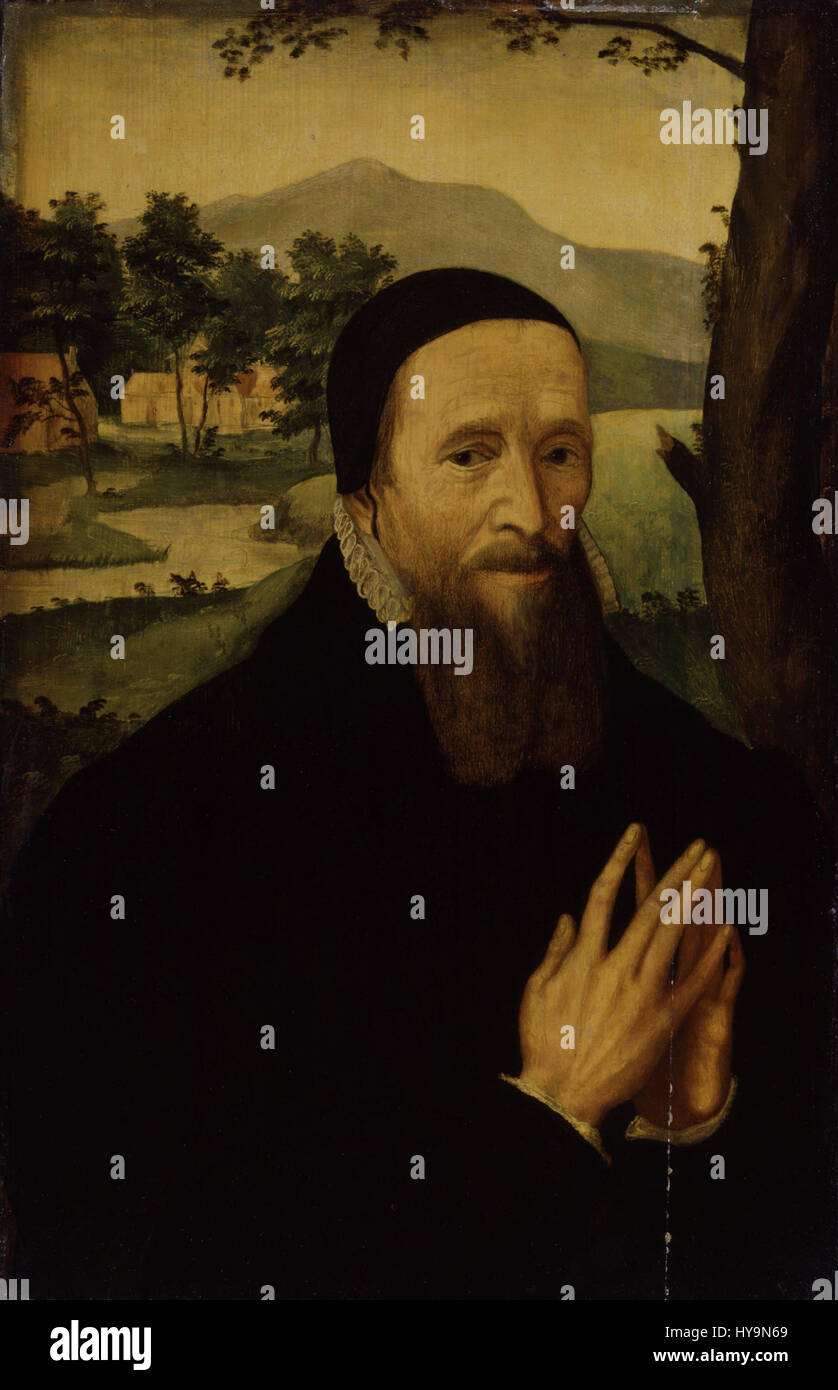 Dieses Porträt, das zuvor als Richard Hooker identifiziert wurde, ist von einem unbekannten Mann. Die Identifikation wird nun als ungenau angesehen, und die Identität des Probanden bleibt ungewiss. Stockfoto