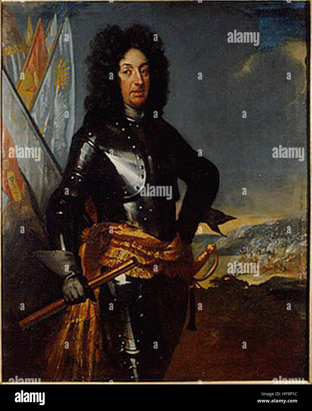 Adam Ludvig Lewenhaupt war ein schwedischer Adliger und Offizier, der für seine Dienste in der schwedischen Armee im 18. Jahrhundert bekannt war. Er war an mehreren wichtigen militärischen Kampagnen in der europäischen Geschichte beteiligt. Stockfoto