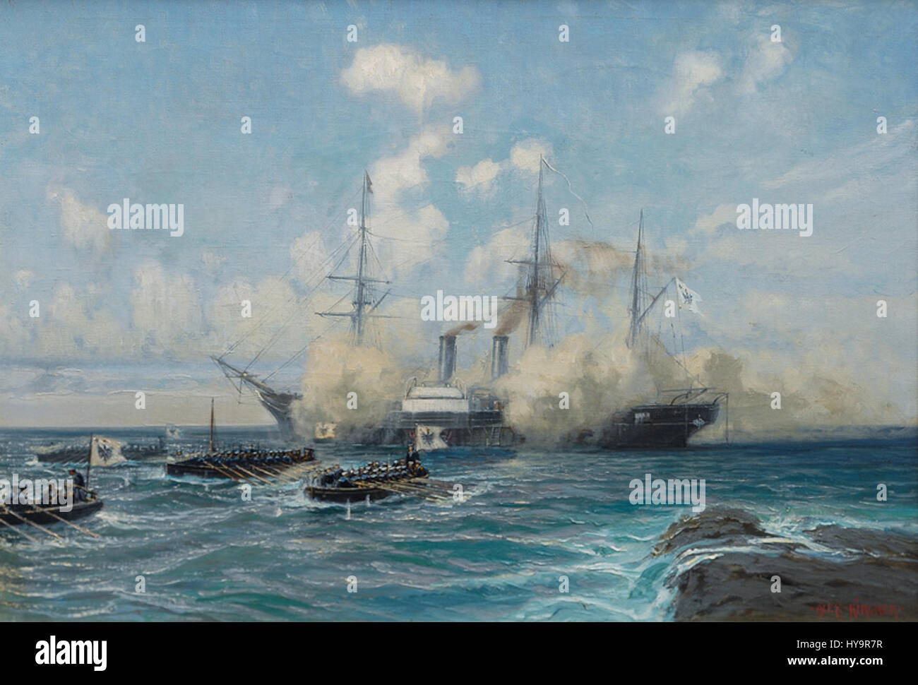 Alexander Kircher Dampfsegler der Kaiserlichen Flotte Stockfoto