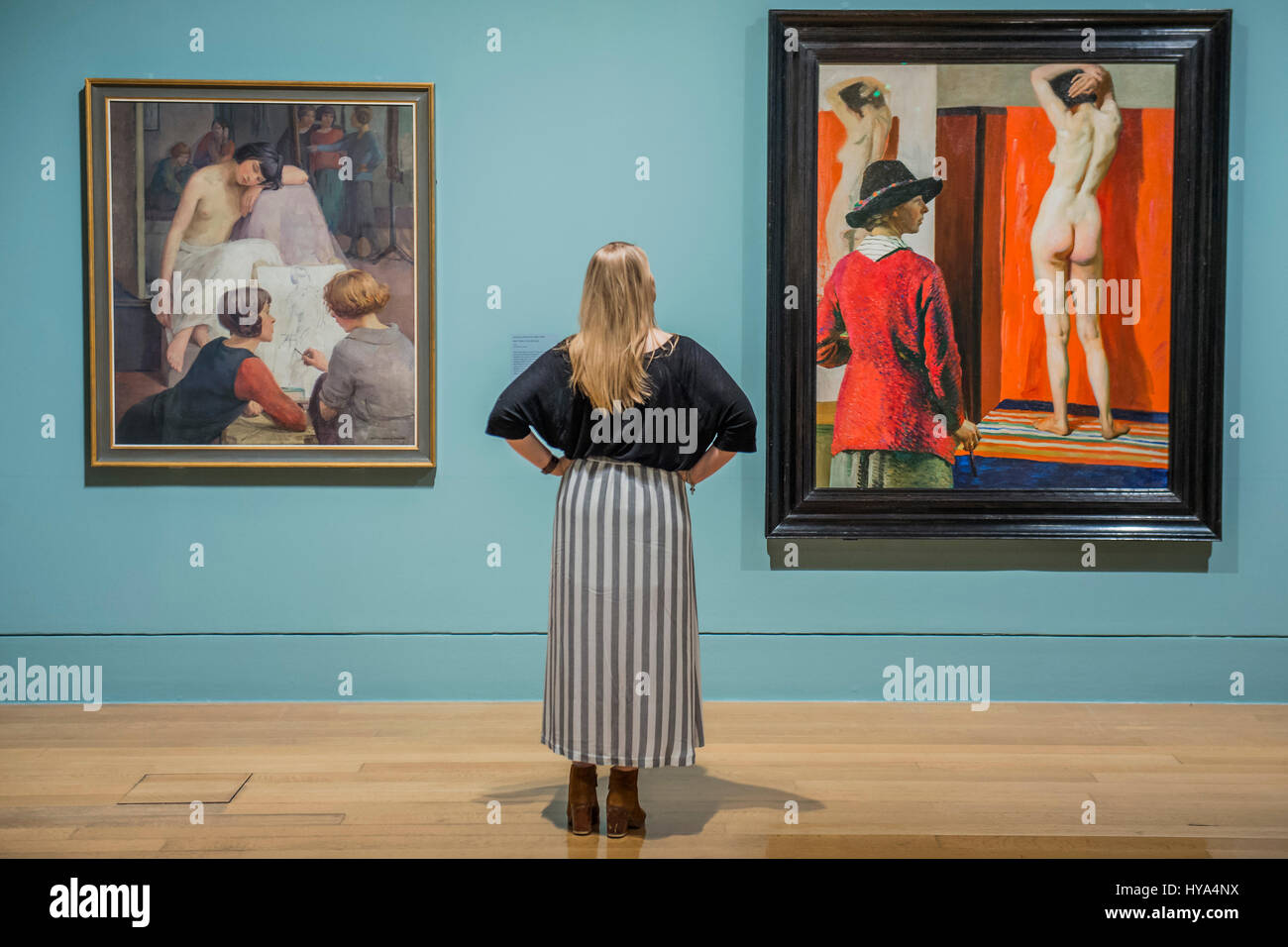 London, UK. 3. April 2017. Queer British Art 1861-1967 eine neue Ausstellung in der Tate Britain markiert den 50. Jahrestag der partiellen Entkriminalisierung der männlichen Homosexualität in England und Wales. Erstreckt sich über das spielerische, das politische und präsentiert explizit an den inländischen, Queer British Art 1861-1967 die reiche Vielfalt der queer bildenden Kunst und ihrer Rolle in der Gesellschaft. Bildnachweis: Guy Bell/Alamy Live-Nachrichten Stockfoto