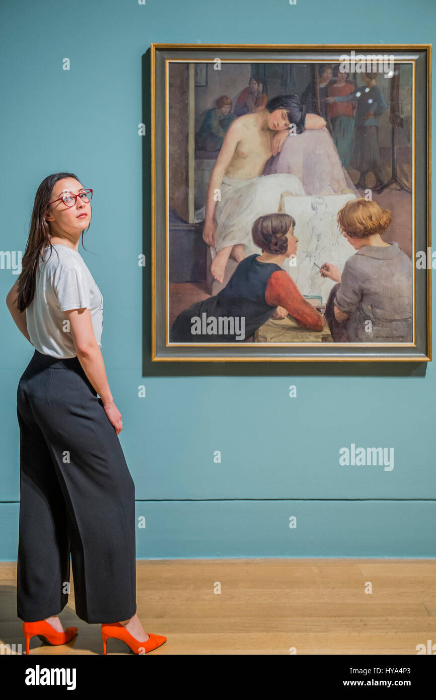 London, UK. 3. April 2017. Ruhezeit Klasse 1913 Leben von Dorothy Johnstone - Queer British Art 1861-1967 eine neue Ausstellung in der Tate Britain markiert den 50. Jahrestag der partiellen Entkriminalisierung der männlichen Homosexualität in England und Wales. Erstreckt sich über das spielerische, das politische und präsentiert explizit an den inländischen, Queer British Art 1861-1967 die reiche Vielfalt der queer bildenden Kunst und ihrer Rolle in der Gesellschaft. Bildnachweis: Guy Bell/Alamy Live-Nachrichten Stockfoto