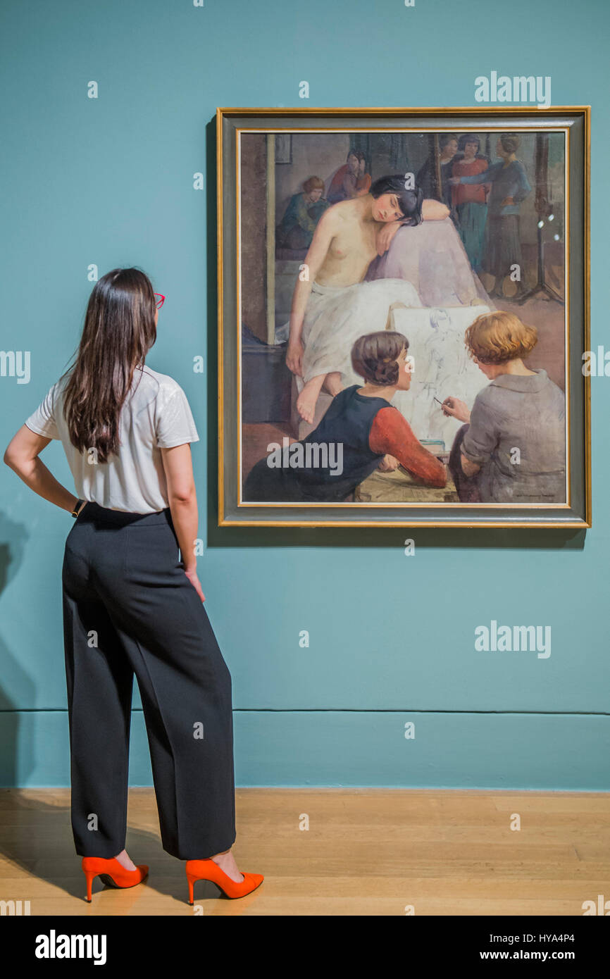 London, UK. 3. April 2017. Ruhezeit Klasse 1913 Leben von Dorothy Johnstone - Queer British Art 1861-1967 eine neue Ausstellung in der Tate Britain markiert den 50. Jahrestag der partiellen Entkriminalisierung der männlichen Homosexualität in England und Wales. Erstreckt sich über das spielerische, das politische und präsentiert explizit an den inländischen, Queer British Art 1861-1967 die reiche Vielfalt der queer bildenden Kunst und ihrer Rolle in der Gesellschaft. Bildnachweis: Guy Bell/Alamy Live-Nachrichten Stockfoto