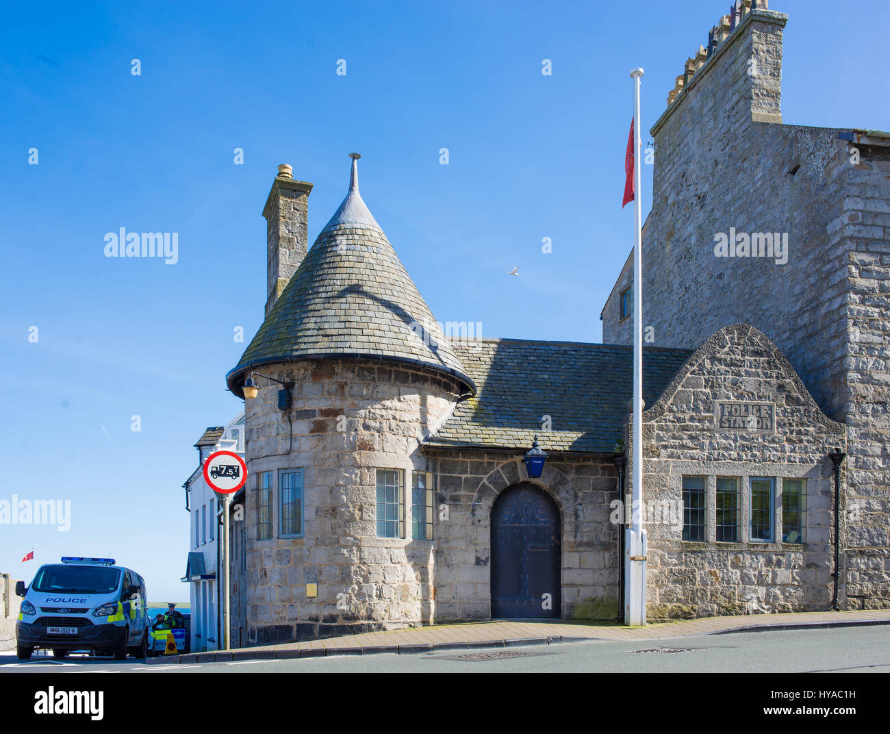 Isle Of Man Polizeistation in Castletown Stockfoto