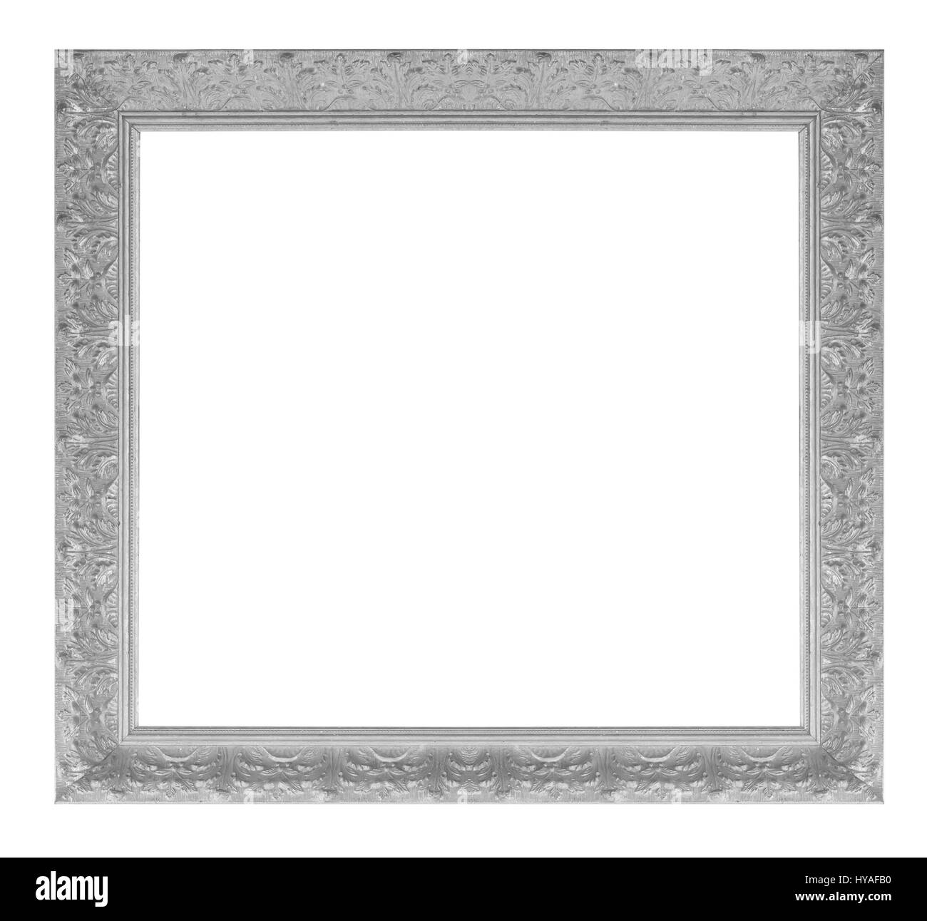 Alte antike schwarze Rahmen isoliert dekorative geschnitzte Holz stehen Antik schwarz isoliert auf schwarz Rahmenhintergrund Stockfoto