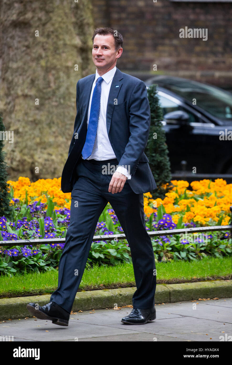 Gesundheitsminister, Jeremy Hunt, in der Downing Street für eine Kabinettssitzung Stockfoto