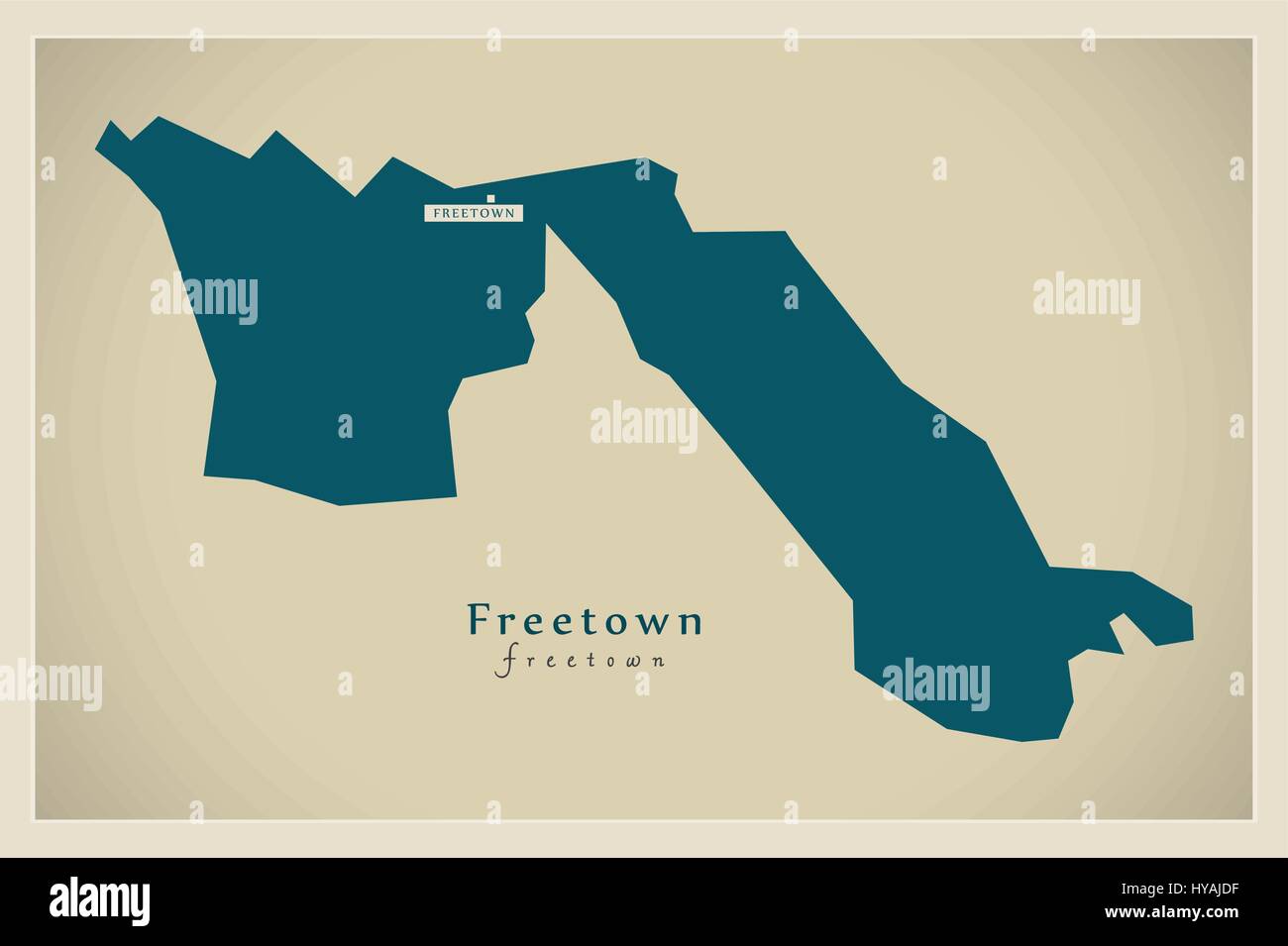 Moderne Karte - Freetown SL Stock Vektor