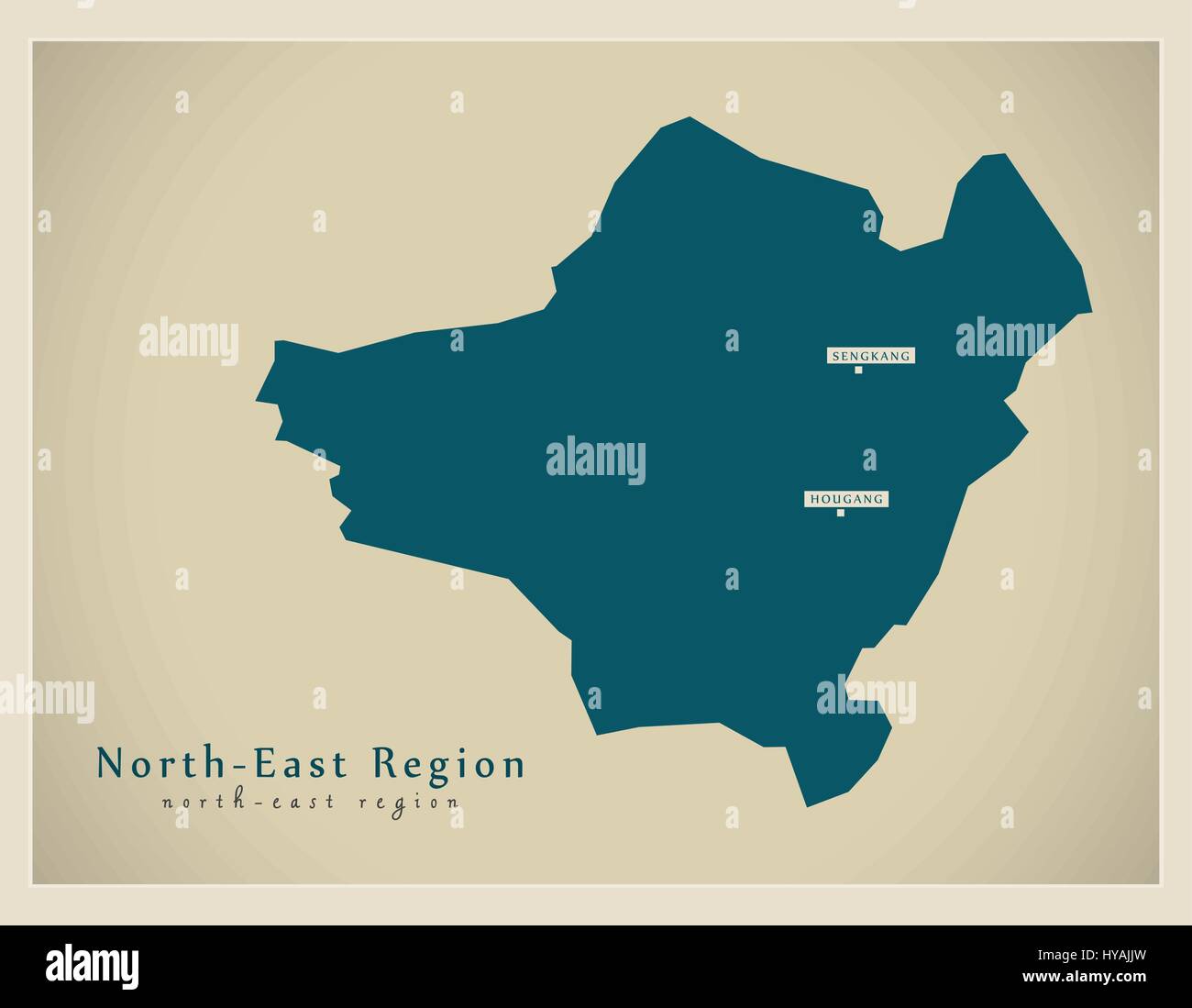 Moderne Karte - North East Region SG Stock Vektor