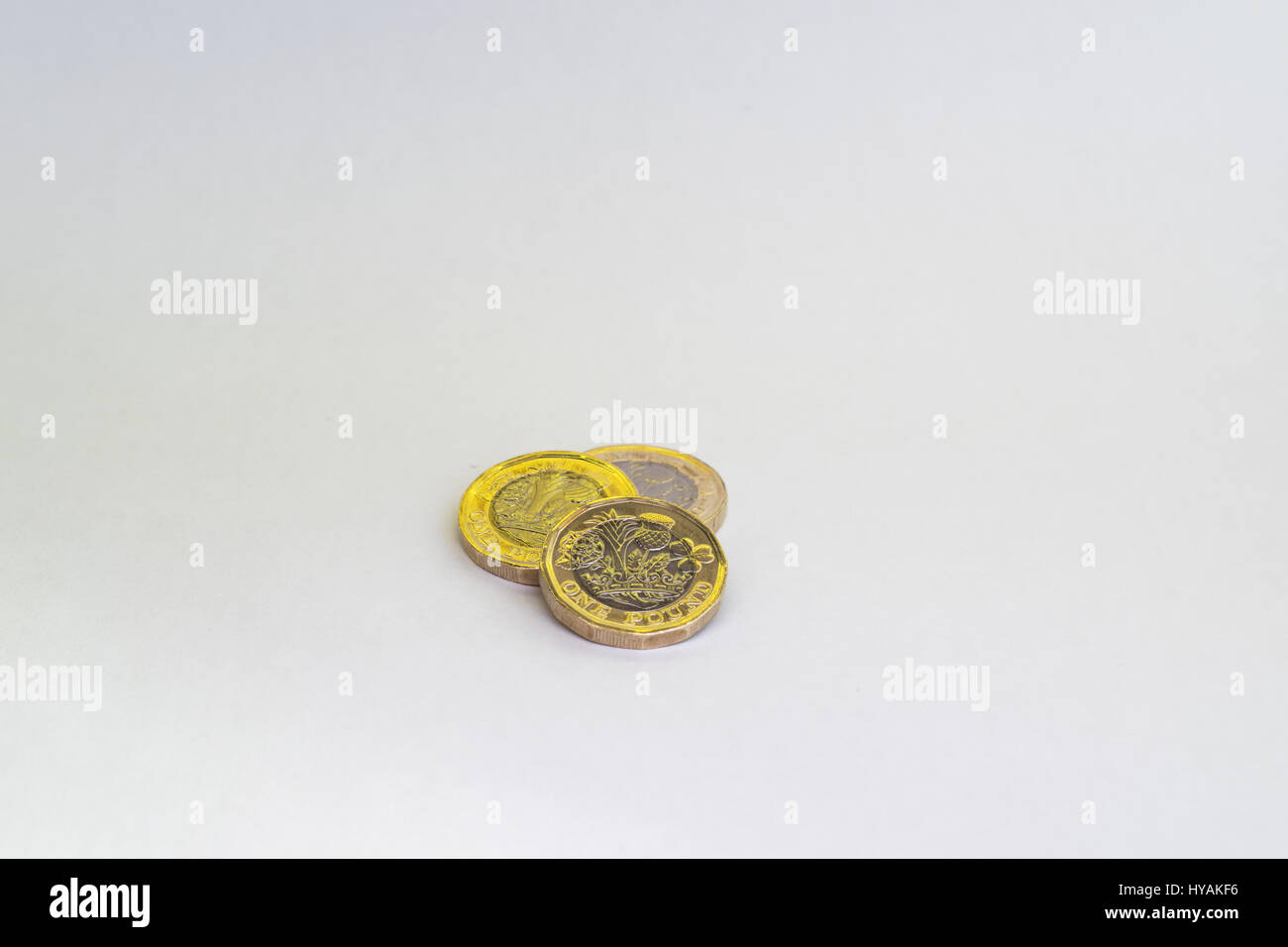Neue ein-Pfund-Münze Stockfoto