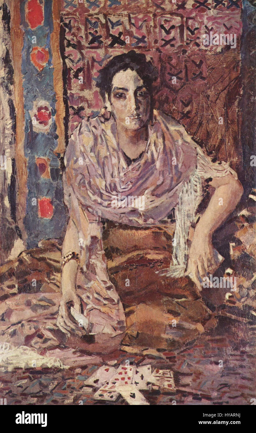 Michail Alexandrowitsch Wrubel war ein russischer Künstler, der für seinen einzigartigen Stil bekannt ist, der Symbolismus und Moderne verbindet. Seine Werke zeigen oft geheimnisvolle und emotionale Themen, was seine tiefgreifende Erforschung der menschlichen Psychologie und Spiritualität hervorhebt. Stockfoto