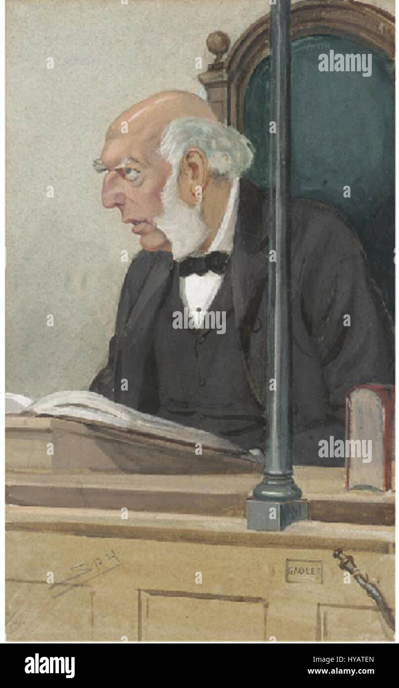 Dies ist eine Illustration von Robert Henry Bullock Marsham, der am 12. Oktober 1905 in der Zeitschrift Vanity Fair erschien. Marsham war bekannt für seine Karikaturen, die oft durch humorvolle und satirische Darstellungen von Persönlichkeiten des öffentlichen Lebens soziale Kommentare lieferten. Stockfoto