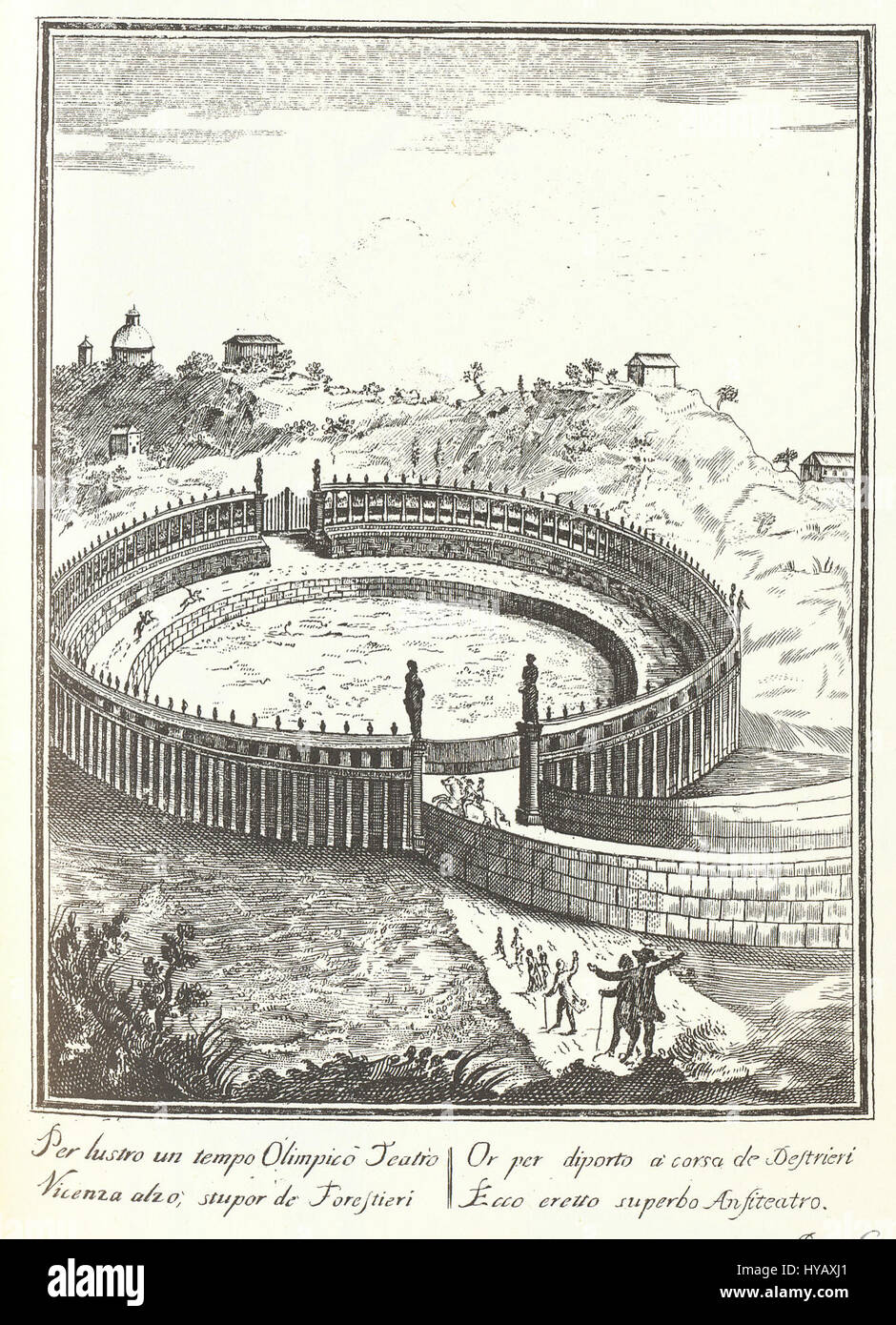 Der „Circo Campo Marzo“ ist eine Illustration des historischen Circus Campo Marzo, einer antiken römischen Arena im Zentrum Roms. Dieses Stück veranschaulicht die große architektonische Struktur, die für das öffentliche Leben und die Unterhaltung in Rom von zentraler Bedeutung war. Stockfoto