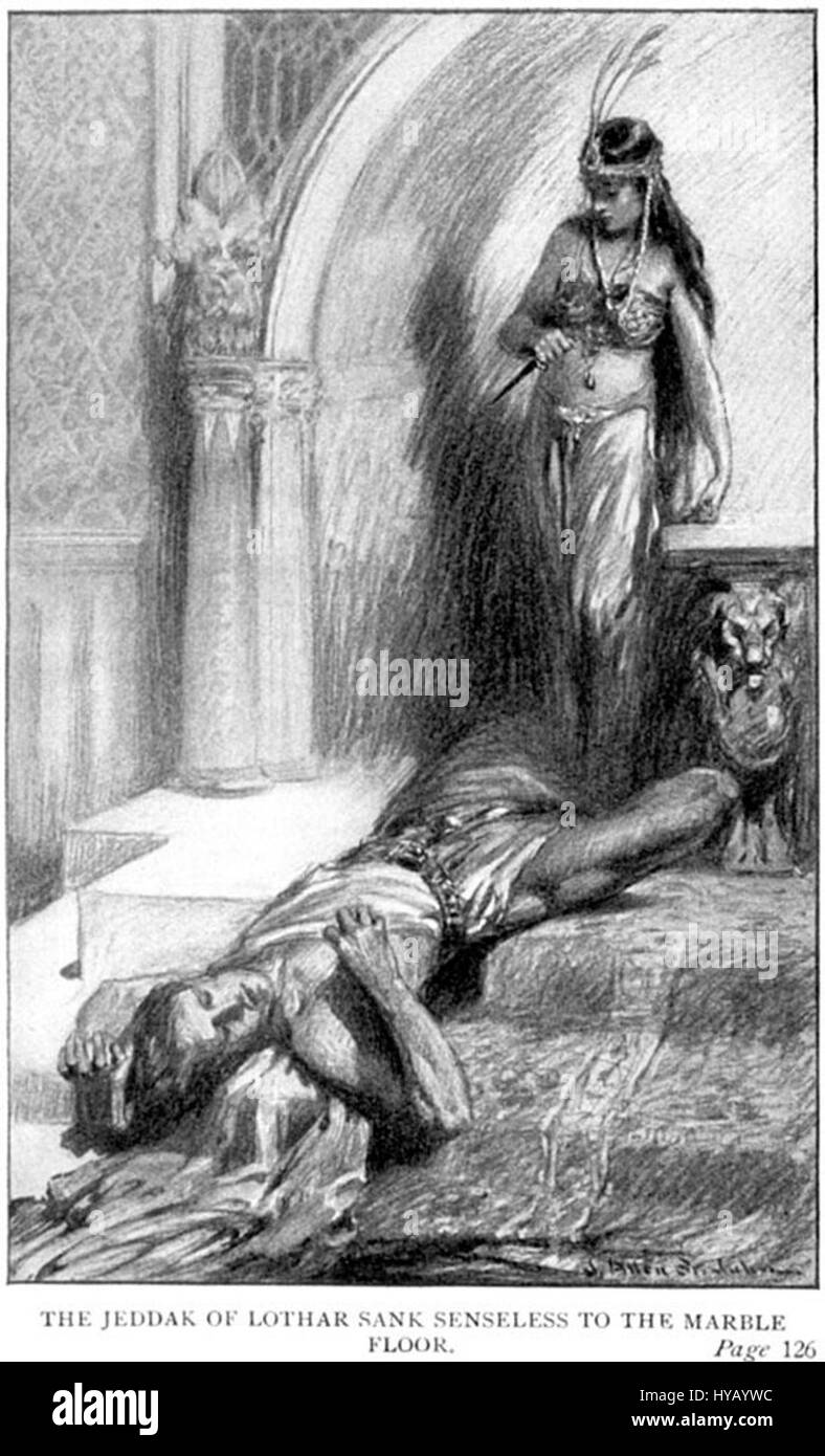 Thuvia, Maid of Mars ist ein Science-Fiction-Roman von Edgar Rice Burroughs, dem dritten Buch der Barsoom-Reihe, das die Abenteuer von Thuvia und Carthoris auf dem Planeten Mars erzählt. Stockfoto