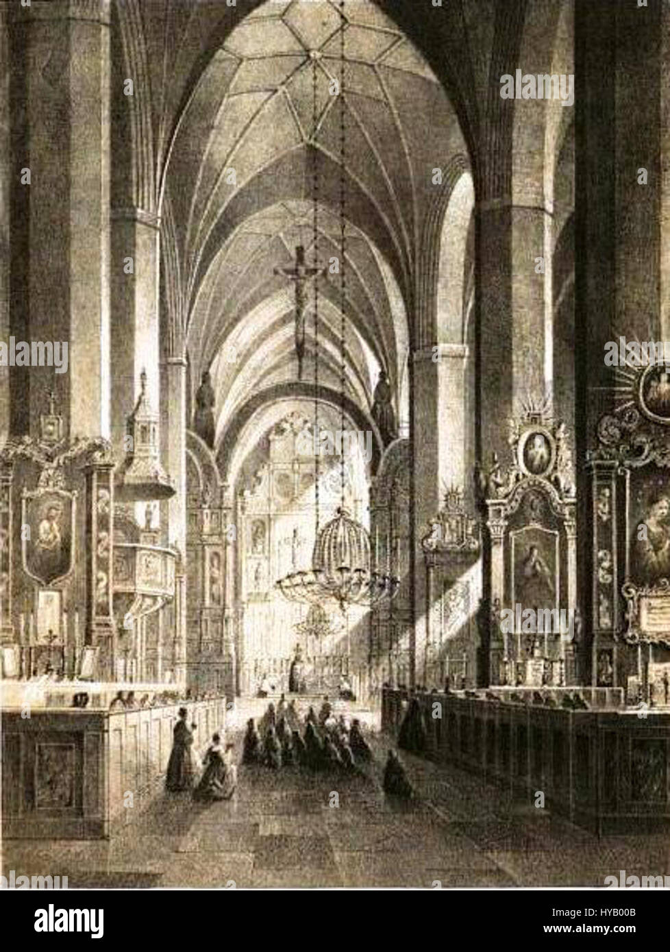 Dominikanerklosters in Danzig, Innen sterben Stockfoto