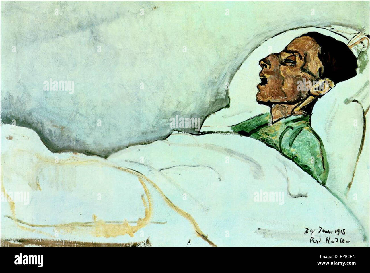 Der „sterbende Valentinstag“ ist eine melancholische Darstellung einer Figur im Todeskampf, oft verbunden mit der romantisierten Idee der tragischen Liebe. Dieses Werk fängt die düstere Emotion eines endgültigen Abschieds ein und verbindet Elemente von Tod und Liebe mit dramatischem visuellen Ausdruck und symbolischer Bedeutung. Stockfoto