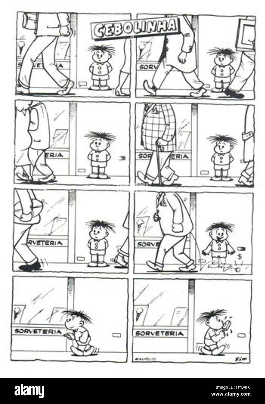 „Cebolinha em Zaz Traz“ ist ein Satz aus der brasilianischen Comicserie „Turma da Mônica“, die von Mauricio de Sousa kreiert wurde. Cebolinha ist eine schelmische Figur, die für seine Sprachbehinderung bekannt ist und versucht, seinen Freund Mônica zu überlisten. Stockfoto