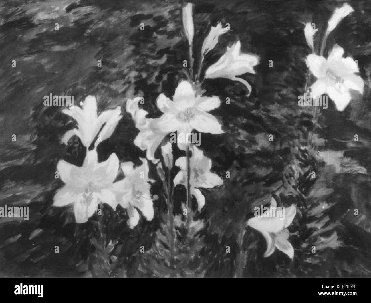 Antonin Hudeceks „Lilie“ (Lilie) ist ein detailreiches Gemälde einer Lilienblüte, das die natürliche Schönheit und die zarten Merkmale der Blume einfängt. Hudeceks Arbeit zeigt seine Fähigkeit, realistische und detaillierte botanische Kunst zu schaffen. Stockfoto