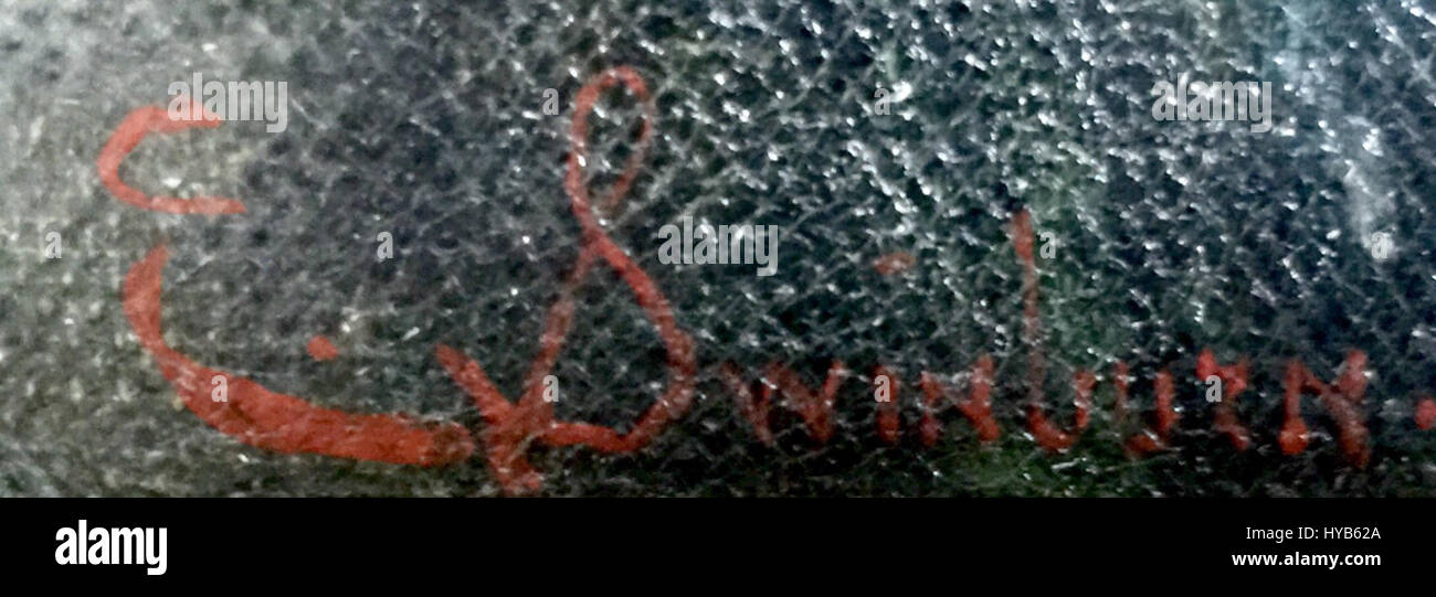 Firma de Enrique Swinburn Kirk Stockfoto