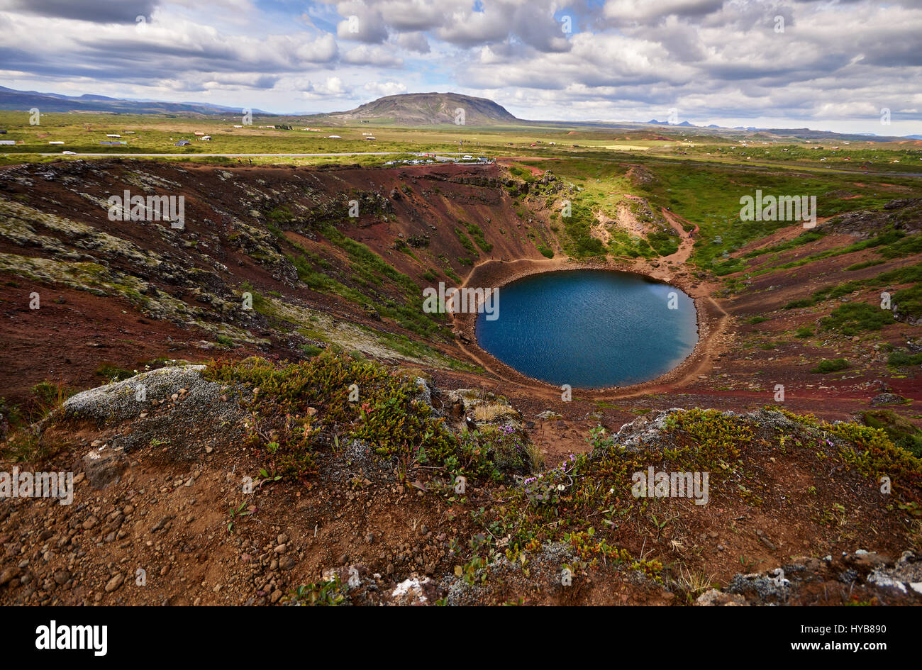 Kerid (Kerith) vulkanische Kratersee befindet sich im Bereich Grímsnes im Süd-westlichen Island Stockfoto