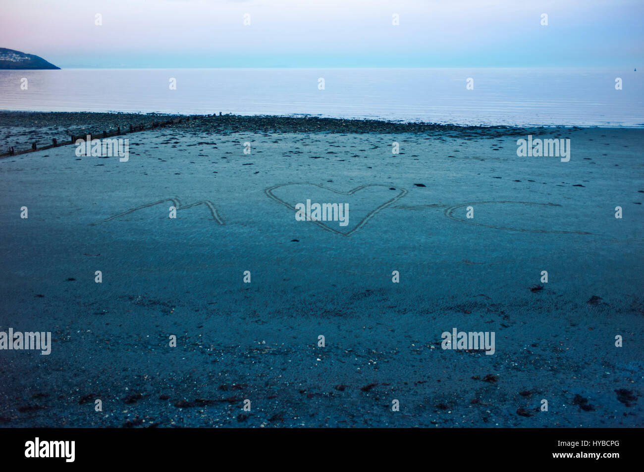 Liebe MC am Strand in Douglas, Isle Of Man Stockfoto