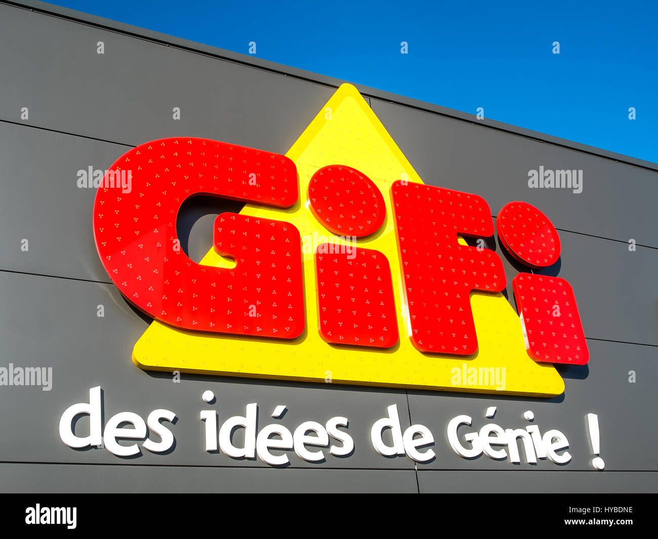 GIFI Shop Zeichen, Frankreich. Stockfoto