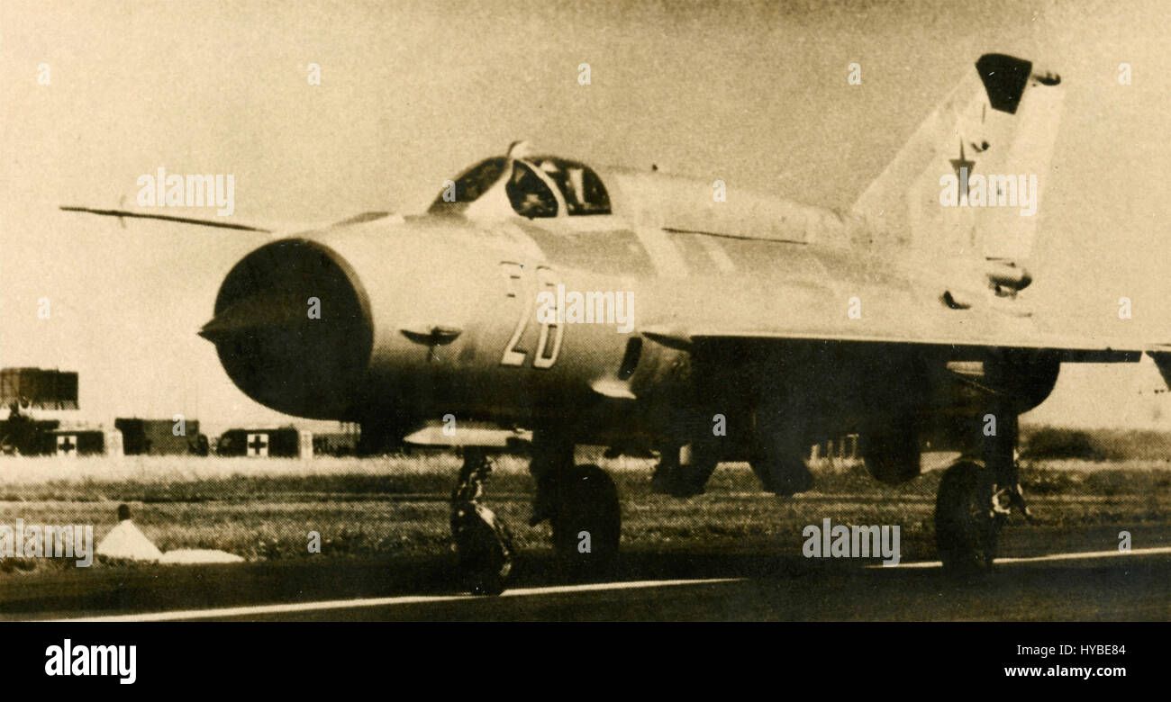 Sowjetische militärische Flugzeuge MIG-21 MF Stockfoto