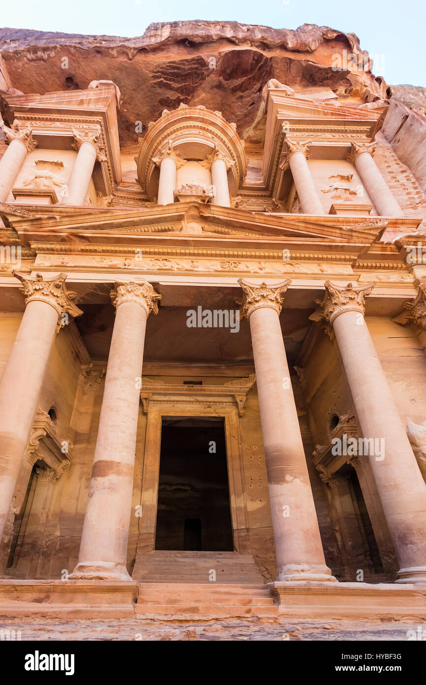 Reisen Sie nach Nahost Land Jordanien - The Treasury (Al-Khazneh) Tempel in Petra Stadt Stockfoto