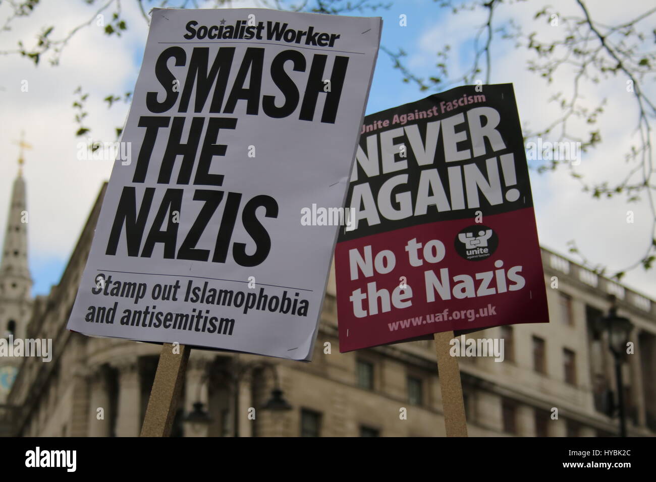 English Defence League, zeigen Terrorismus sind wir nicht Angst Demonstration. Traffalgar Square in London. UK Stockfoto