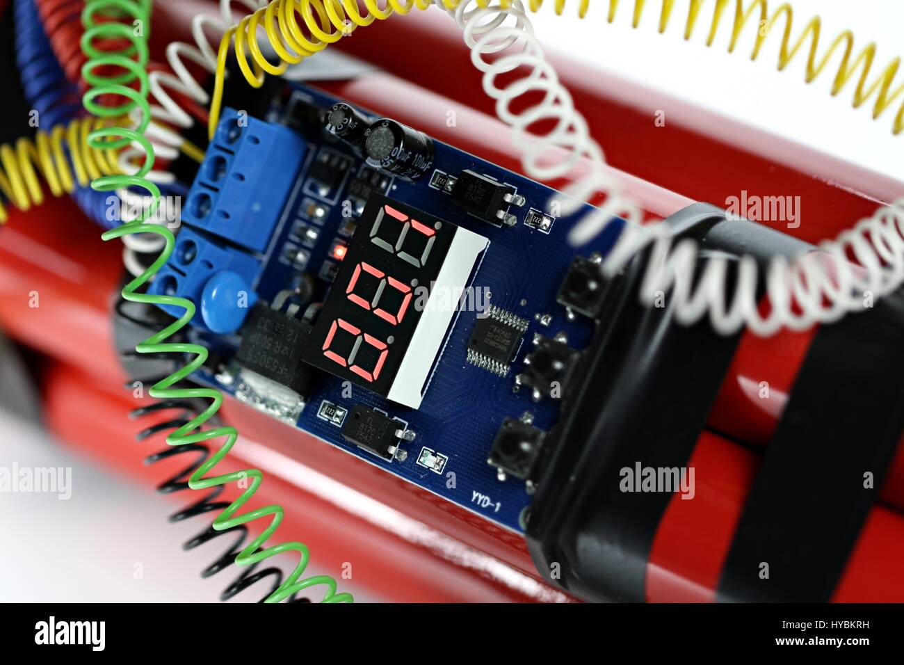 digitalen CountdownTimer einer Bombe eine Sekunde vor der explosion