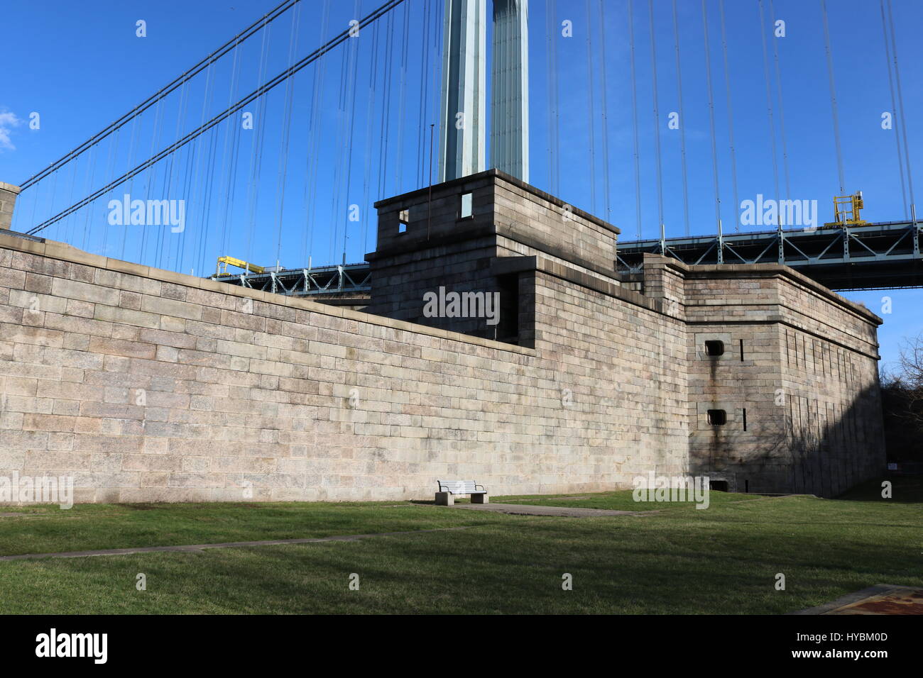 Östlichen Außenwand des Fort Wadsworth Stockfoto