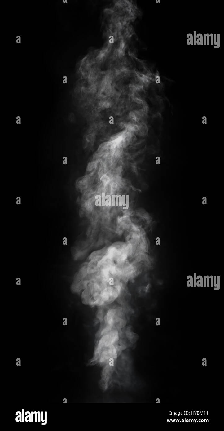 Dünne Rauch auf schwarzem Hintergrund Stockfoto