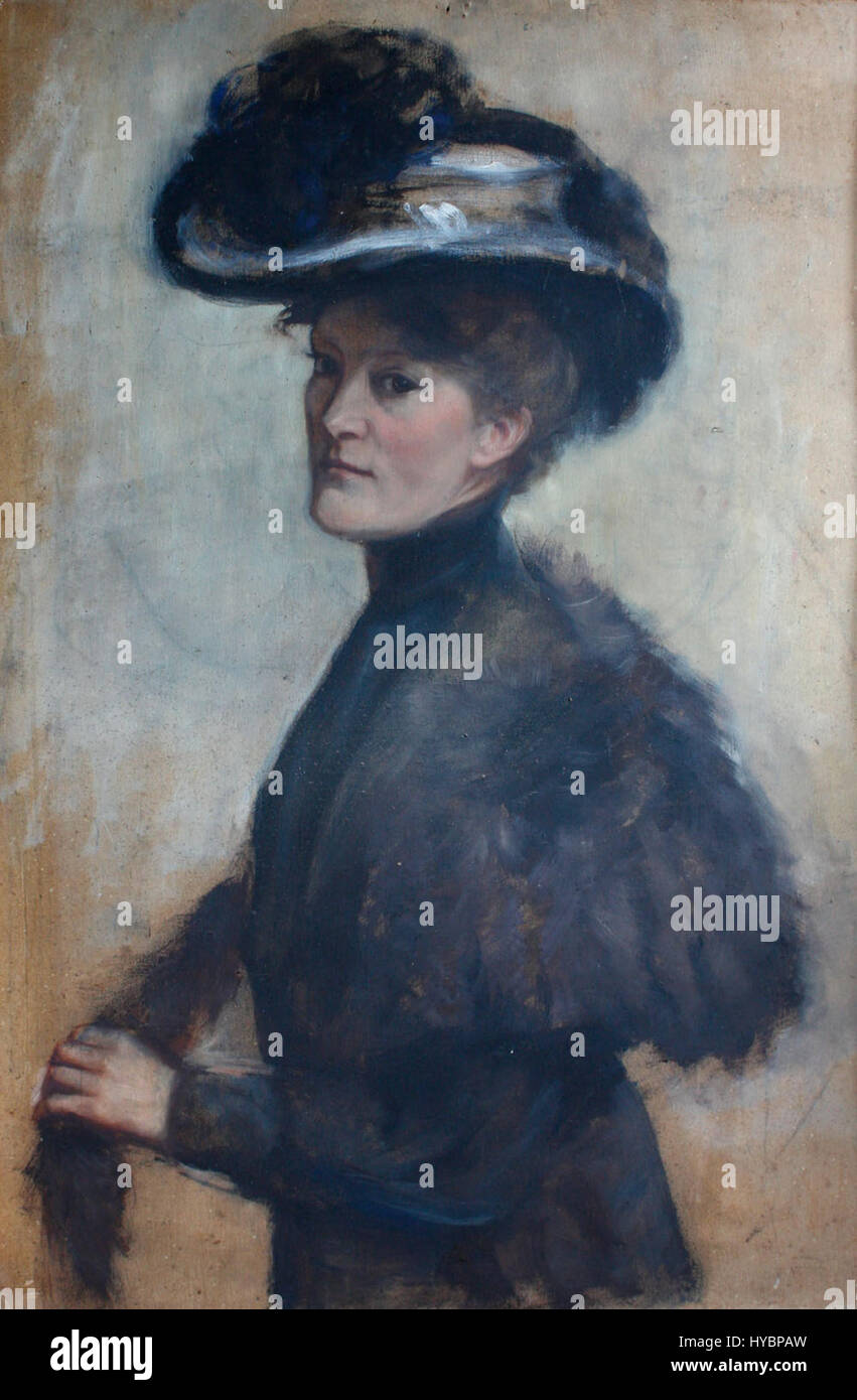 Fanny Inama von Sternegg war eine prominente Persönlichkeit im Europa des 19. Jahrhunderts, und dieses Porträt fängt ihr raffiniertes Verhalten und ihren aristokratischen Stil ein, der für diese Zeit typisch war. Stockfoto