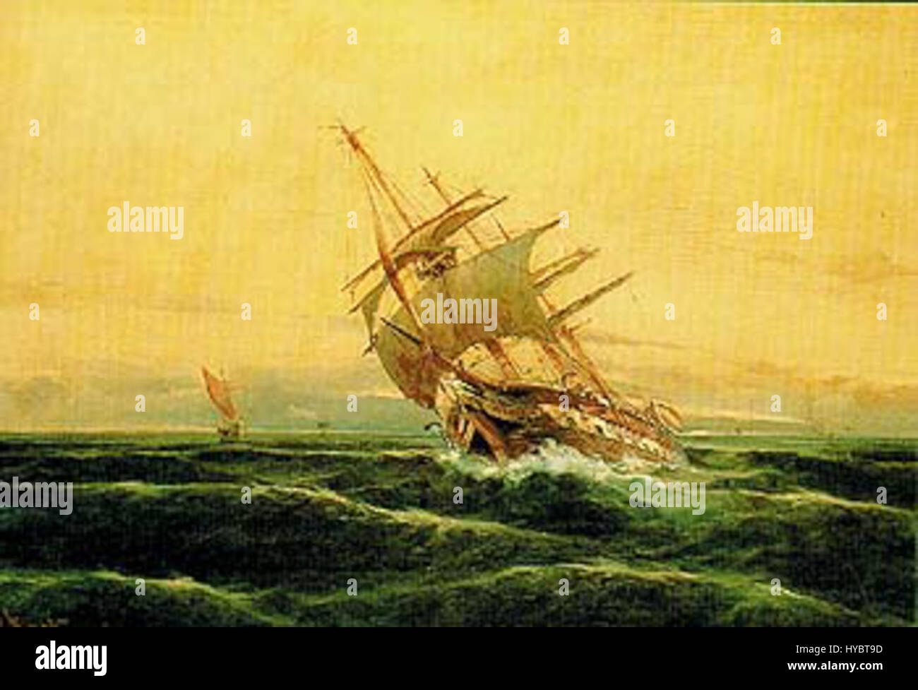 Boot in rauen Gewässern durch Vassileios Chatzis Stockfoto