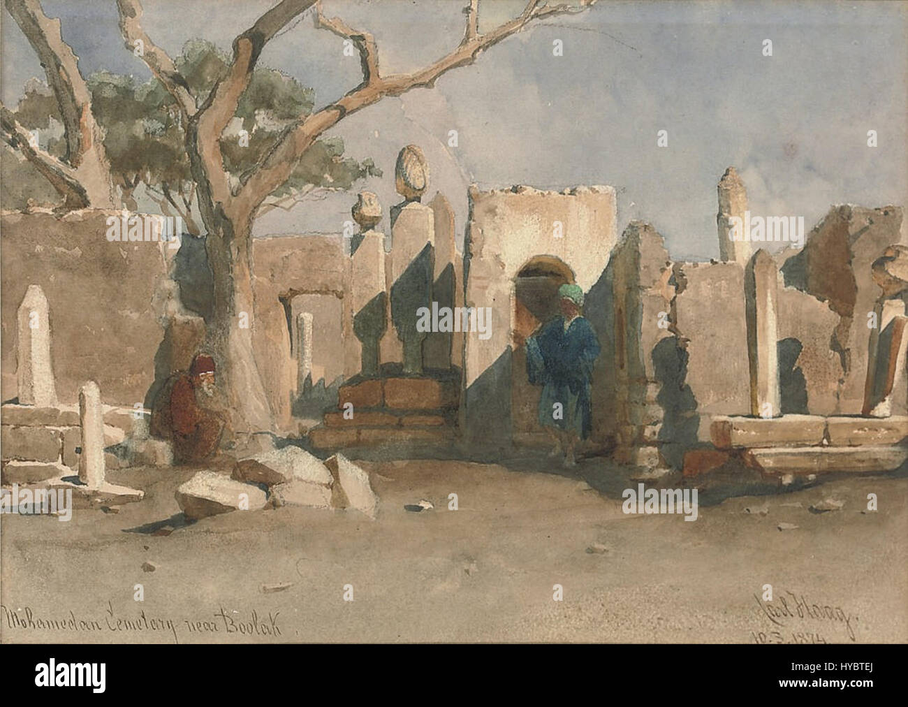 Carl Haag der Mohamedan Friedhof in der Nähe von Boolak 1874 Stockfoto