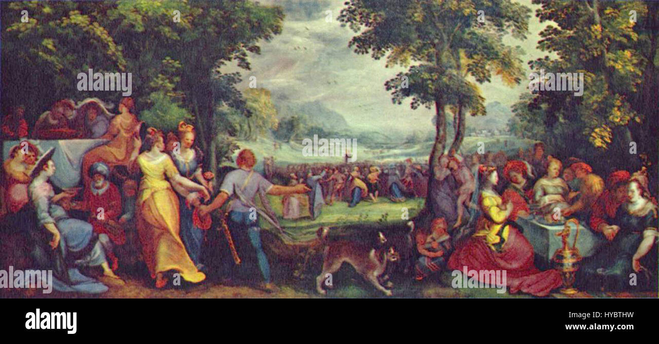 Carel van Mander war ein niederländischer Maler und Dichter der Renaissance, bekannt für seine Beiträge zur Kunsttheorie und seine Arbeit als Lehrer. Sein Malstil konzentrierte sich auf erzählerische Elemente und detaillierte Kompositionen, oft mit religiösen oder mythologischen Themen. Stockfoto