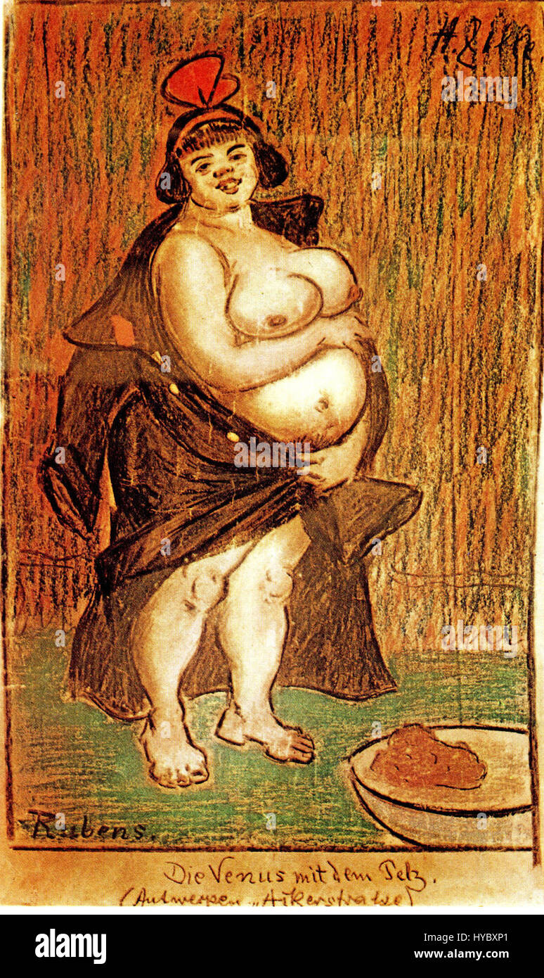 Heinrich Zille Venus Nach Rubens Stockfoto