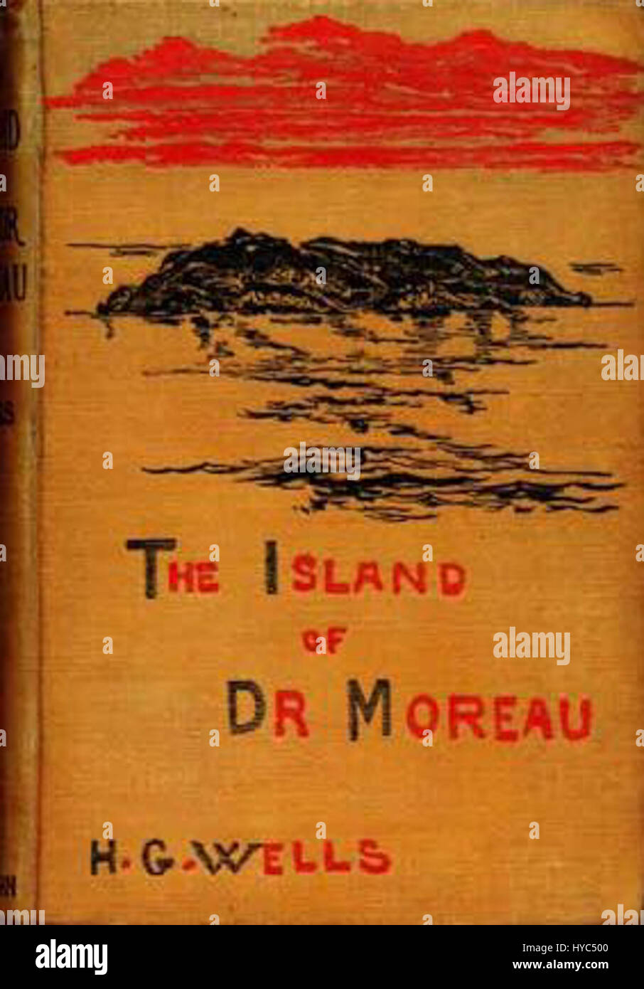 Insel von Dr. Moreau ist ein Roman von H. G. Wells, der in verschiedene Medien adaptiert wurde. Die Geschichte erforscht die ethischen Dilemmata wissenschaftlicher Experimente, der menschlichen Natur und der Tierrechte auf einer abgelegenen Insel. Stockfoto