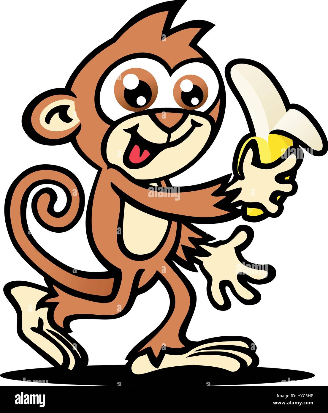 Crazy cute Monkey. Vector Illustration. Stock Vektor