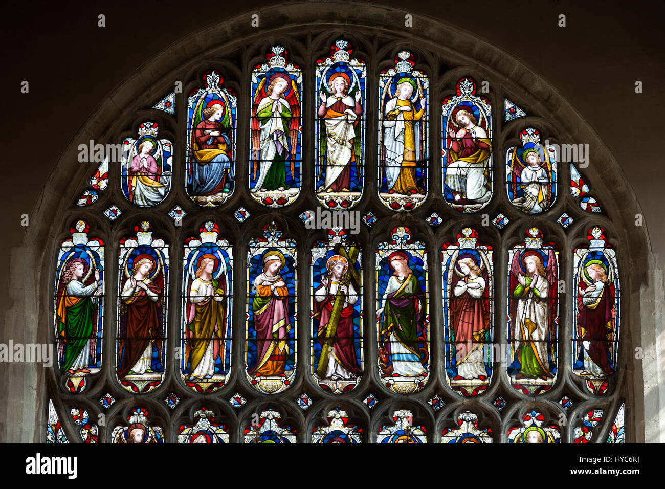 Das Ostfenster, King's Lynn Minster (St Margaret), Norfolk, England, UK Stockfoto