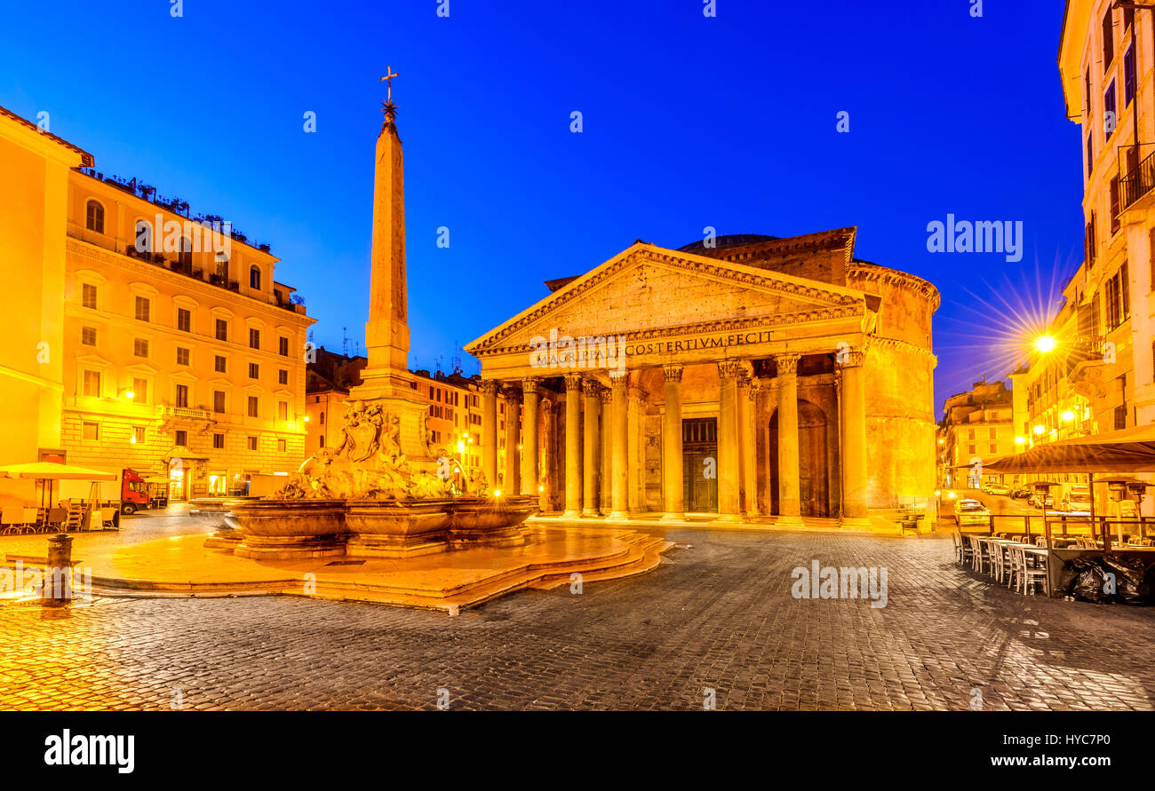 Rom, Italien. Pantheon, antike Architektur von Rom, aus dem römischen Reich Zivilisation Stockfoto