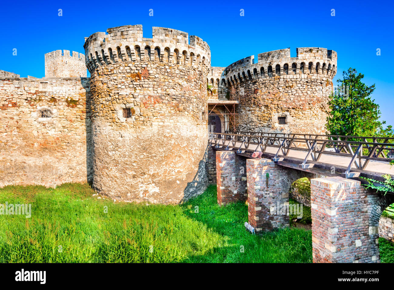 Belgrad, Serbien. Kalemegdan Festung Eingang, alten Singidunum. Stockfoto