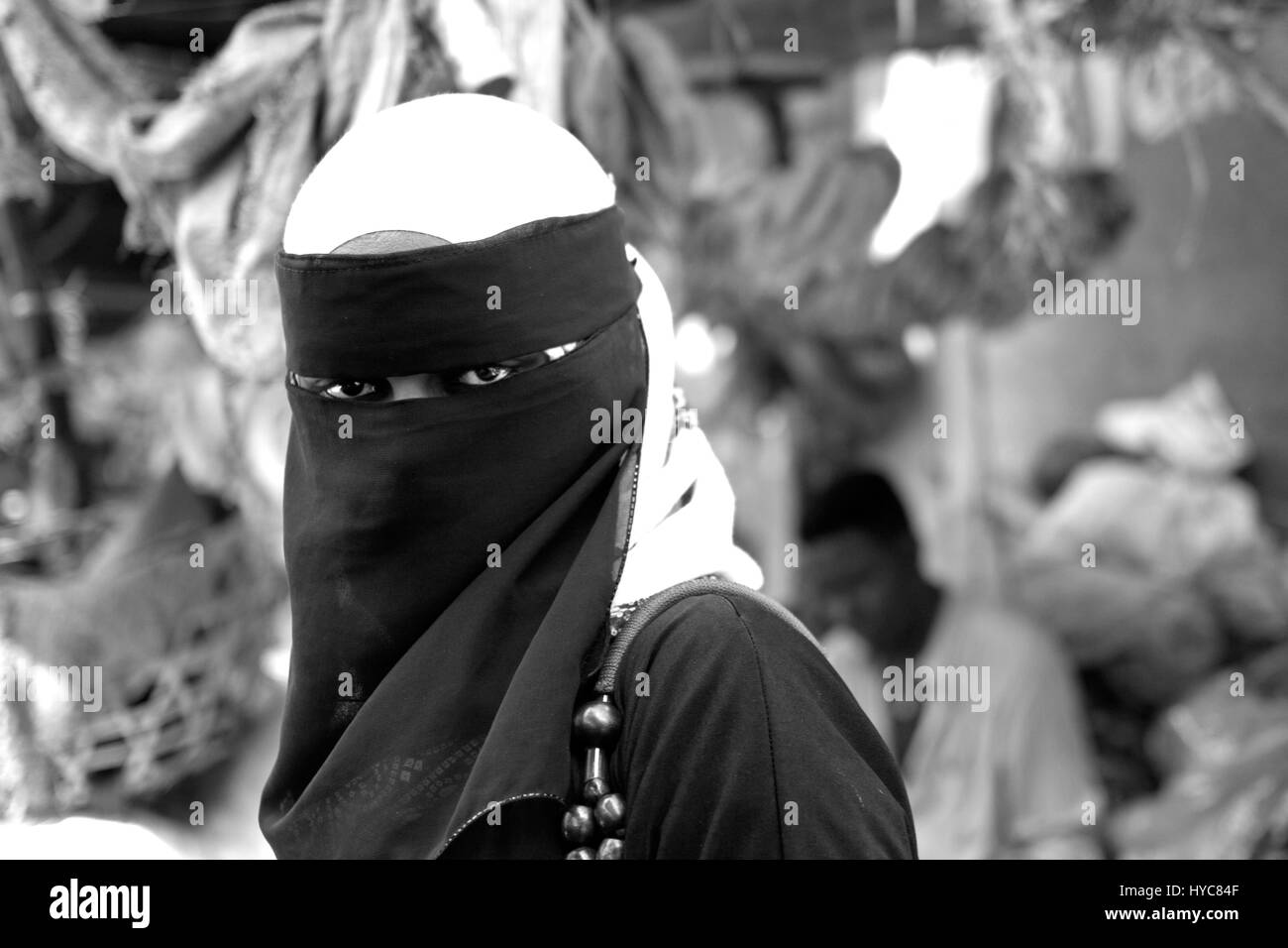 die muslimische Frau in Niqab, Malindi, Kenia, Afrika Stockfoto