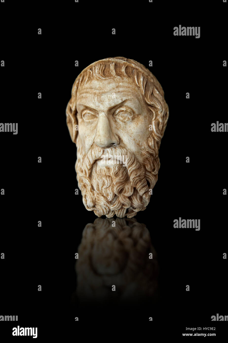 Römischen Marmorskulptur Büste von Sophokles, Farnese Typ, 1. Jahrhundert Anzeigenkopie aus einer ursprünglichen 4. Jahrhundert v. Chr. Hellanistic griechischen original, Inv 6413, Muse Stockfoto