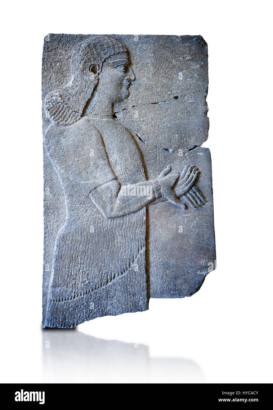 Stein Relief gestalteten Bereich des königlichen Diener. Aus dem Palast von Tiglat-Phalasar II, Nimrud, dritte Viertel des 8. Jahrhunderts v. Chr.. Inv 19852 Louvr Stockfoto