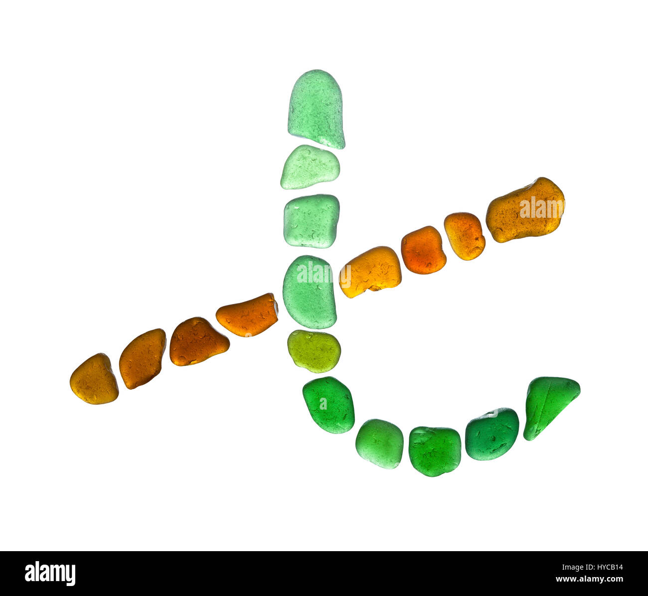 Chinesische Schriftzeichen Qi - sieben, Meer Glasmosaik Stockfoto