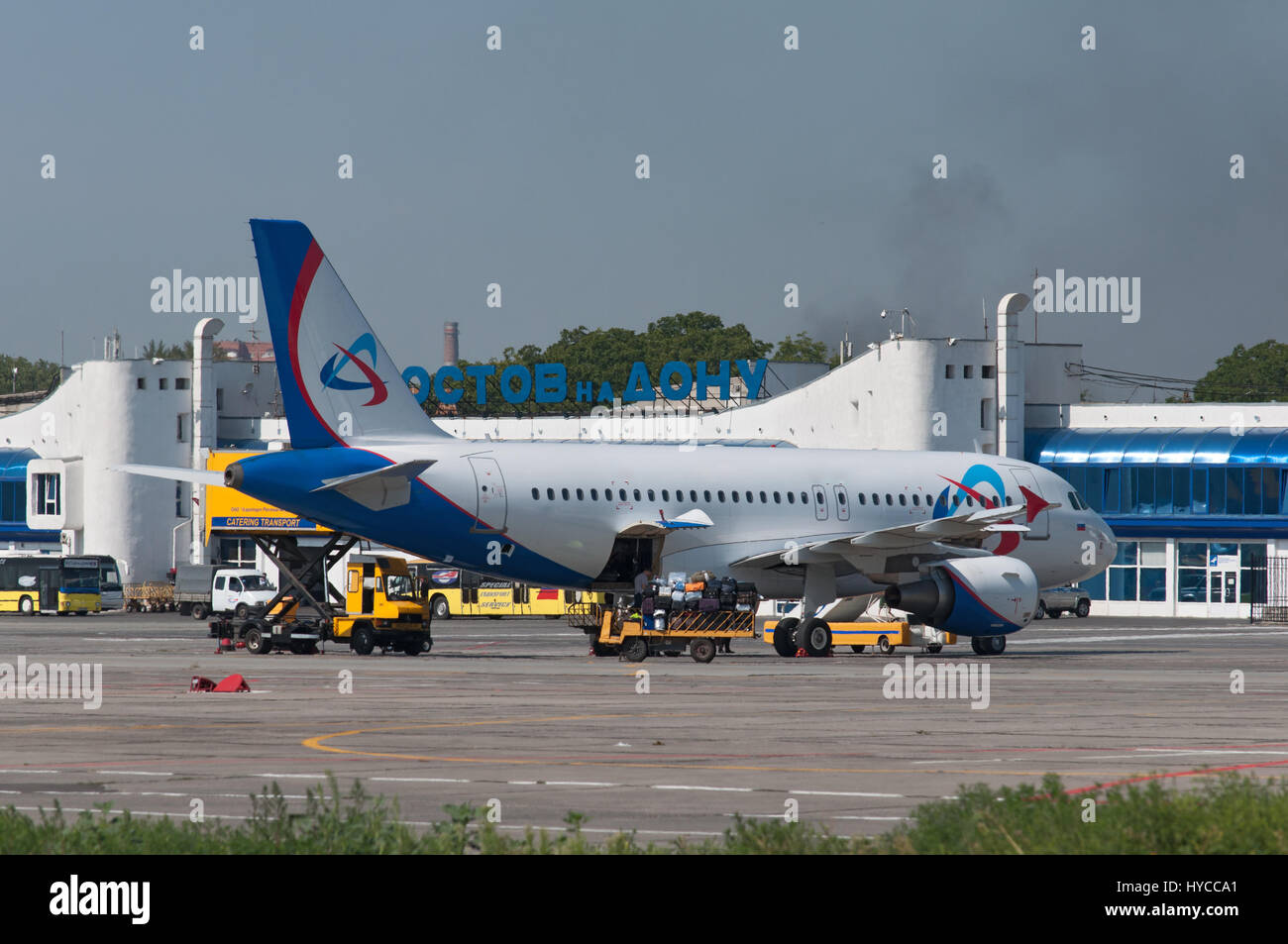 Flugzeug A319 der Ural Airlines, Rostow am Don, Russland, 25. August 2014 Stockfoto