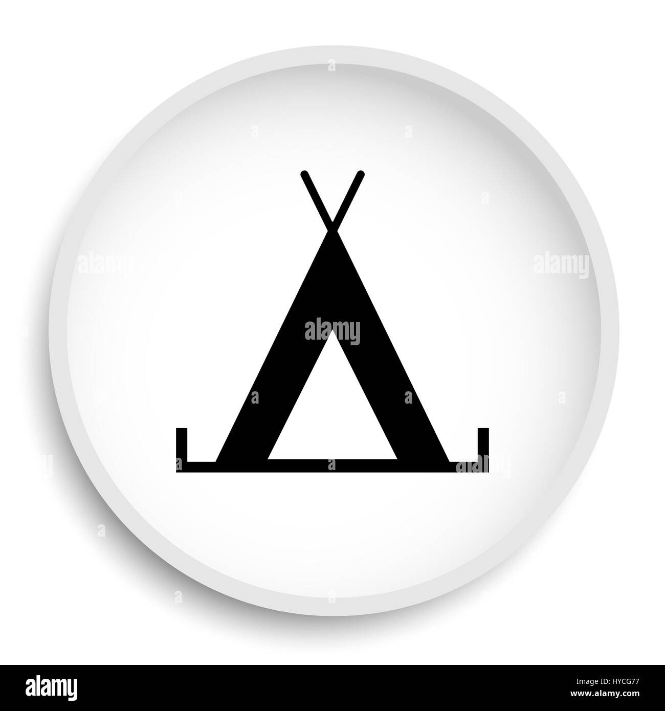 Zelt-Symbol. Zelt-Webseite-Taste auf weißem Hintergrund. Stockfoto