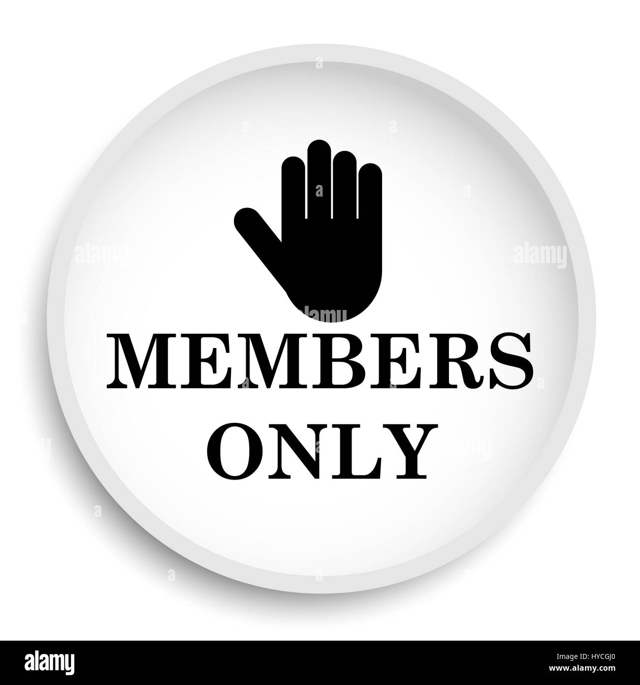 Mitglieder nur Symbol. Mitglieder nur Website-Button auf weißem Hintergrund. Stockfoto