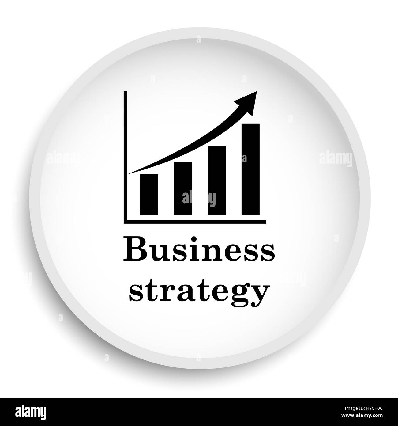 Business-Strategie-Symbol. Business-Strategie Webseite Taste auf weißem Hintergrund. Stockfoto