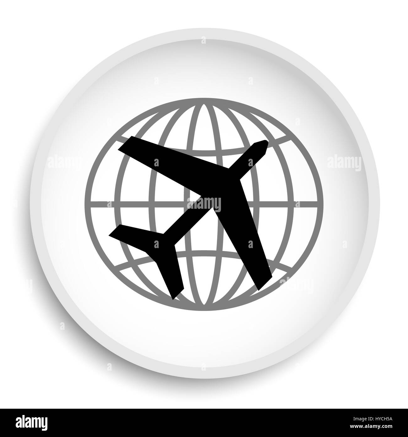 Reise-Icon. Schaltfläche "Travel Webseite" auf weißem Hintergrund. Stockfoto